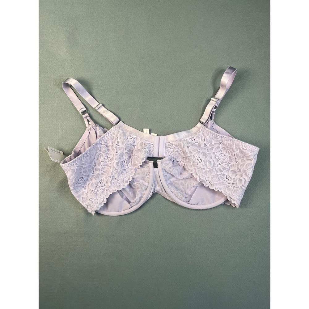 Auden Lace Unlined Balconette Bra Coquette Romantic Lavender Lace 44DDD - Picture 8 of 9